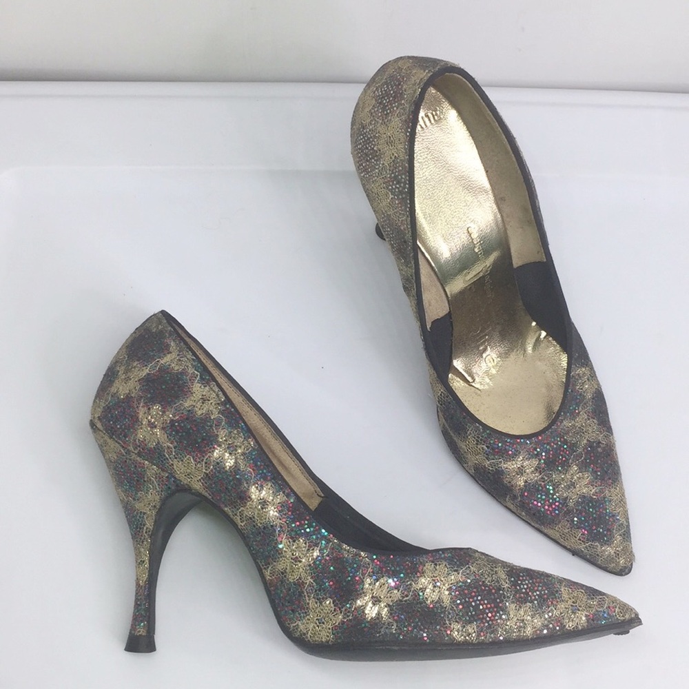 Glam retro glitter kitten stiletto heels